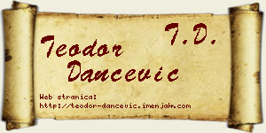 Teodor Dančević vizit kartica